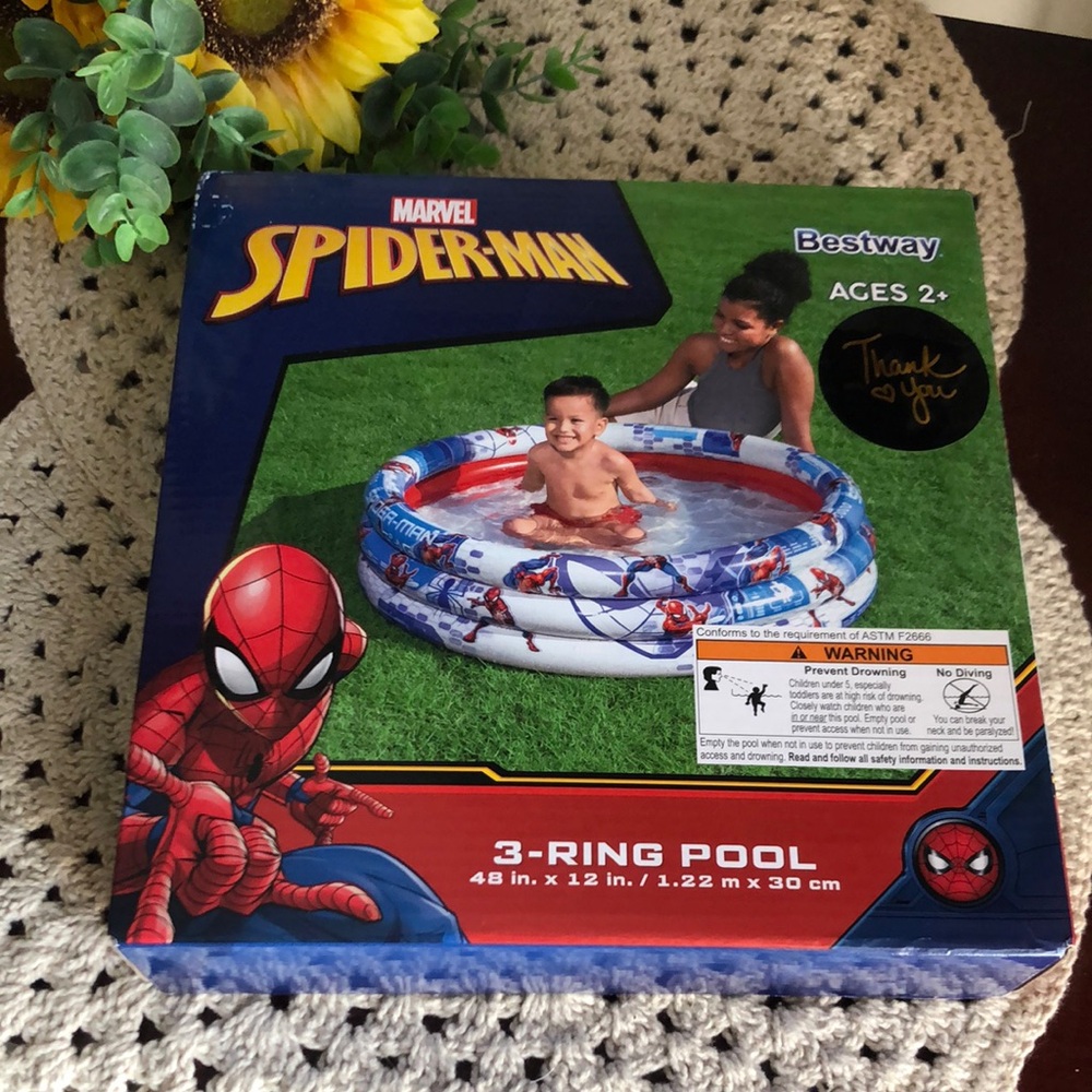 Marvel Spider-Man 3-Ring Kids Pool - Blue/Red